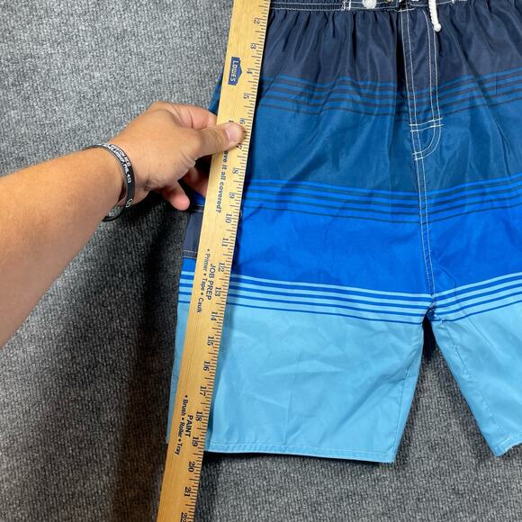 Quad Seven Swim Shorts Youth 16/18 Blue Colorblock Lined Hook And Loop Draw - Picture 3 of 8